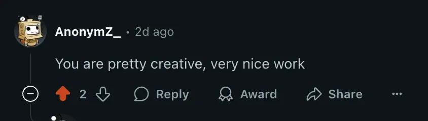 https://www.reddit.com/r/SideProject/comments/1n5yozf/comment/nbyyszu/?utm_source=share&utm_medium=web3x&utm_name=web3xcss&utm_term=1&utm_content=share_button